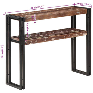 Tavolo Consolle 90x30x75 cm in Legno Massello di Recupero 321098