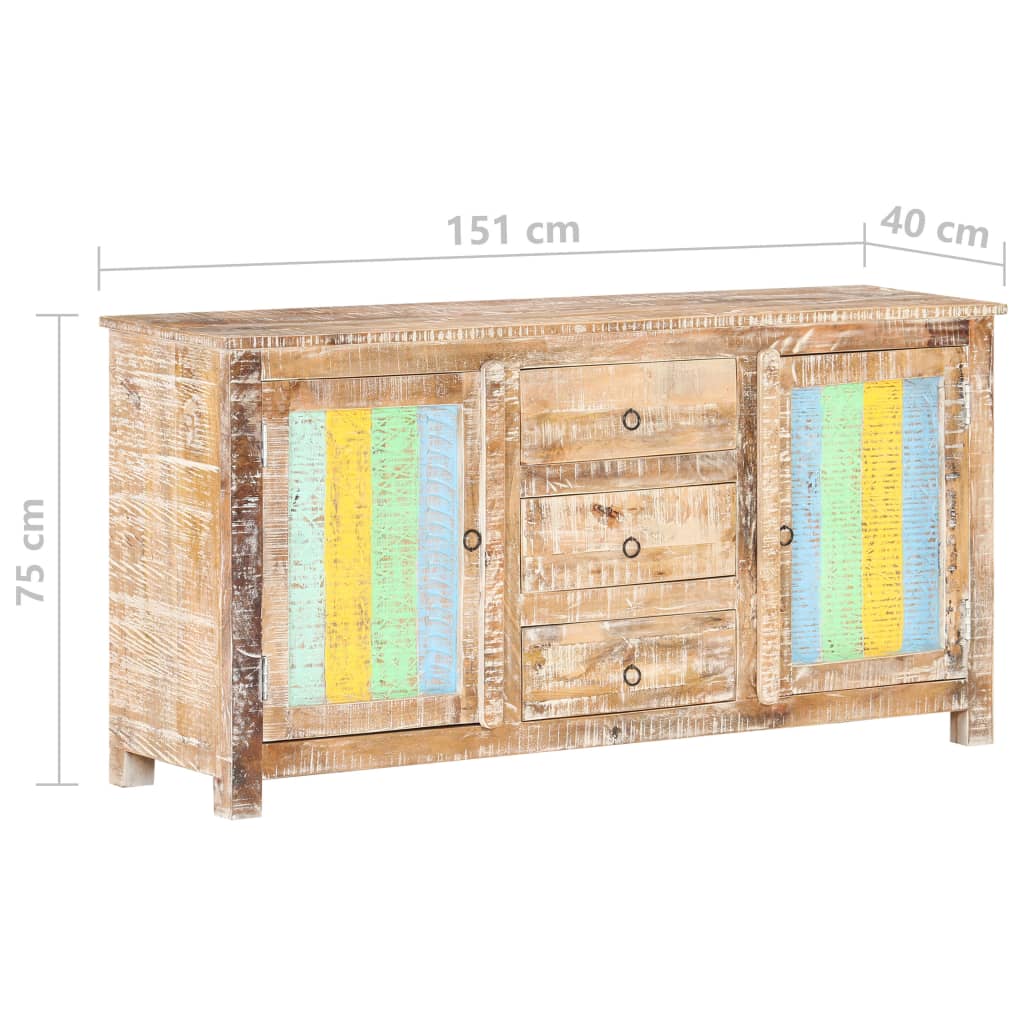 Credenza 151x40x75 cm in Legno Grezzo di Acacia 321791