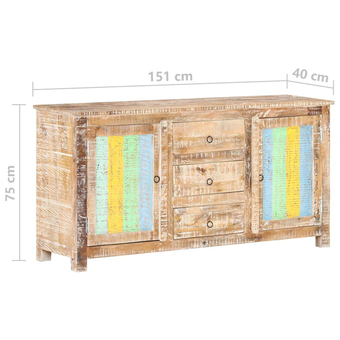 Credenza 151x40x75 cm in Legno Grezzo di Acacia 321791