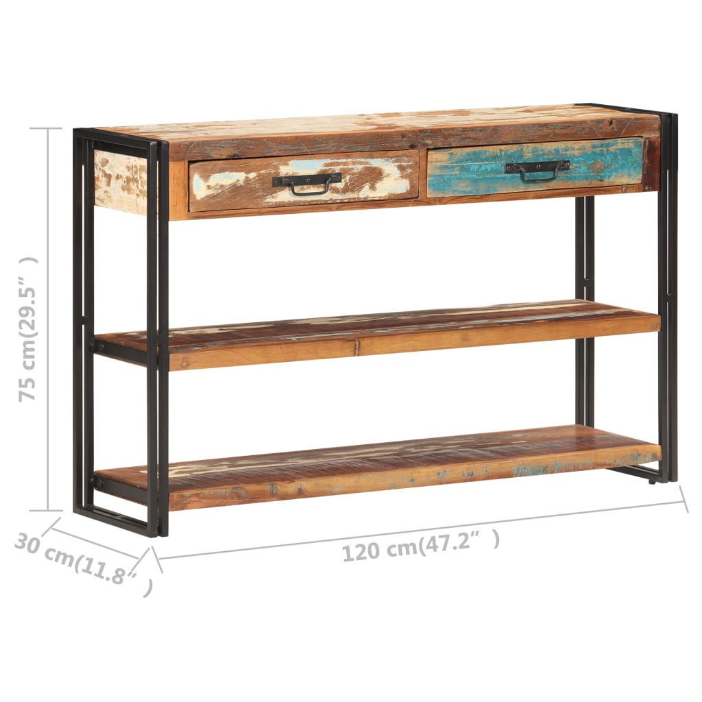 Credenza-Buffet-Armadio da cucina 120x30x75 cm in Legno Massello di Recupero