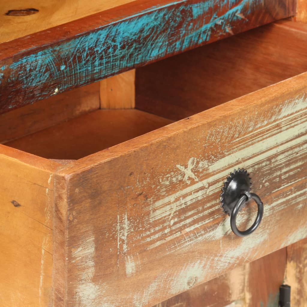 Credenza Alta 45x32x110 cm in Legno Massello di Recupero 320465