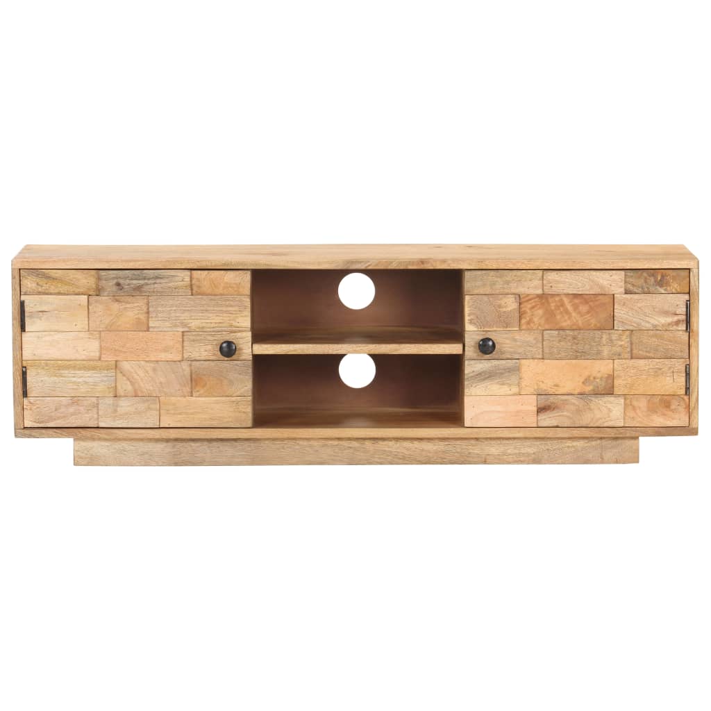 Mobile Porta TV-Mobile per TV-Credenza TV 116x30x35 cm in Legno Massello di Mango