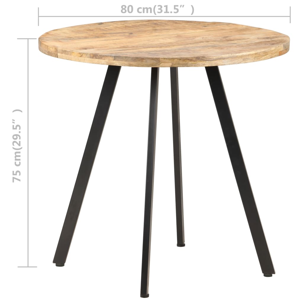 Tavolo da Pranzo 80 cm in Legno di Mango Grezzo  cod mxl 6110