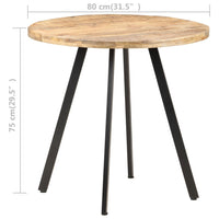 Tavolo da Pranzo 80 cm in Legno di Mango Grezzo 320483