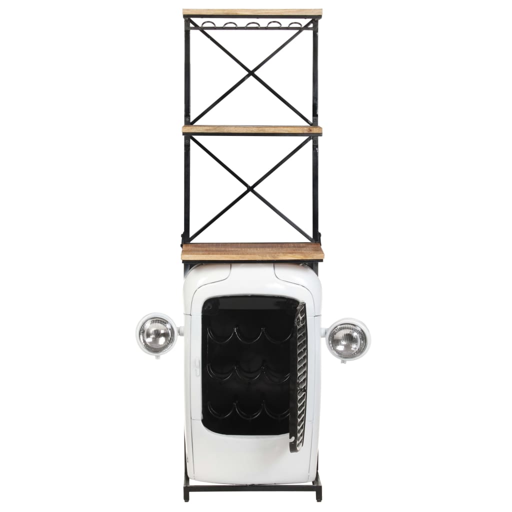 Cantinetta per Vini a Trattore Bianca 49x31x172 cm Mango Grezzo cod mxl 42312