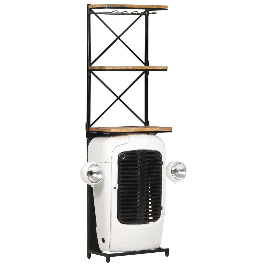 Cantinetta per Vini a Trattore Bianca 49x31x172 cm Mango Grezzo cod mxl 42312