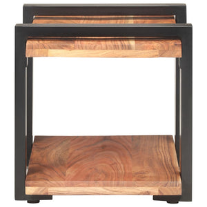 Comodino-Tavolino da notte 50x40x40 cm in Legno Massello di Acacia