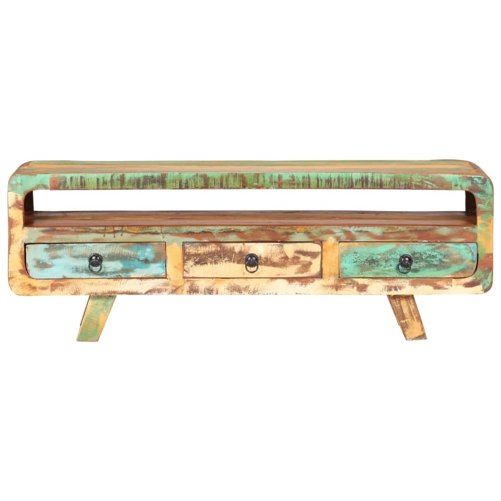 Mobile Porta TV-Mobile per TV-Credenza TV 117x30x41 cm in Legno Massello di Recupero