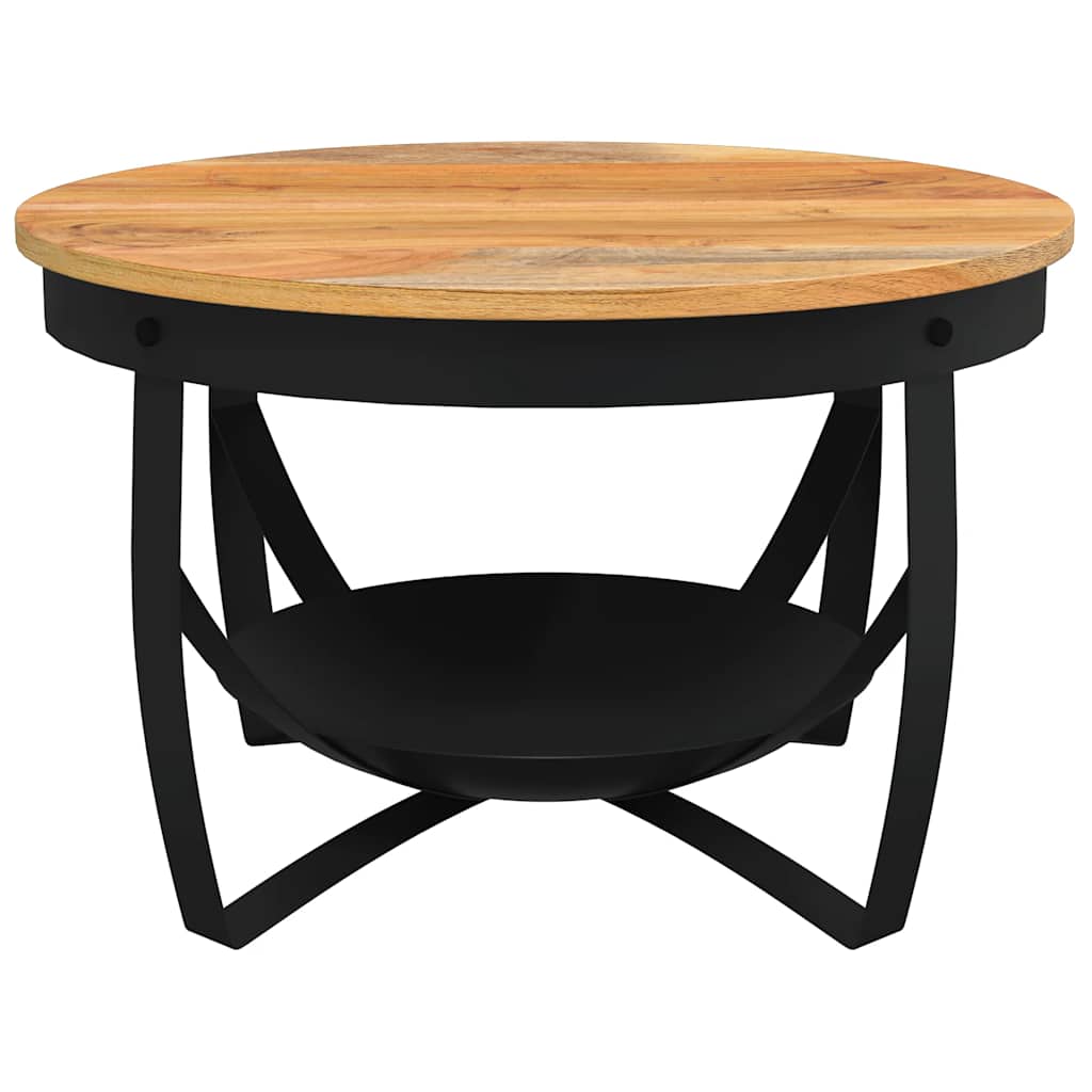 Tavolino da Salotto Ø68x43 cm in Legno Massello di Acacia 320795