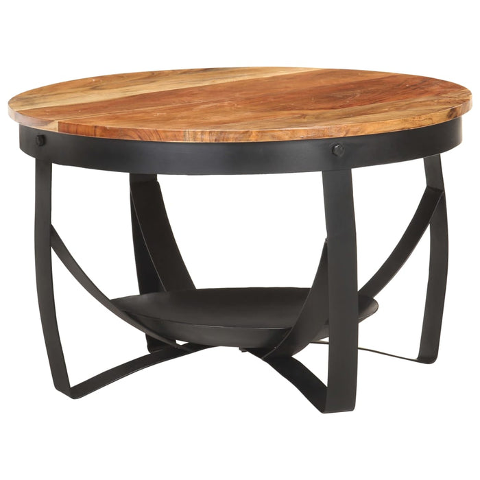 Tavolino da CaffÃ¨ Ã˜68x43 cm in Massello di Acacia