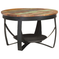 Tavolino da Salotto Ã˜68x43 cm in Legno Massello di Recupero