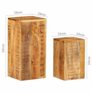 Supporti per Piante 2 pz in Legno Massello di Mango 320804