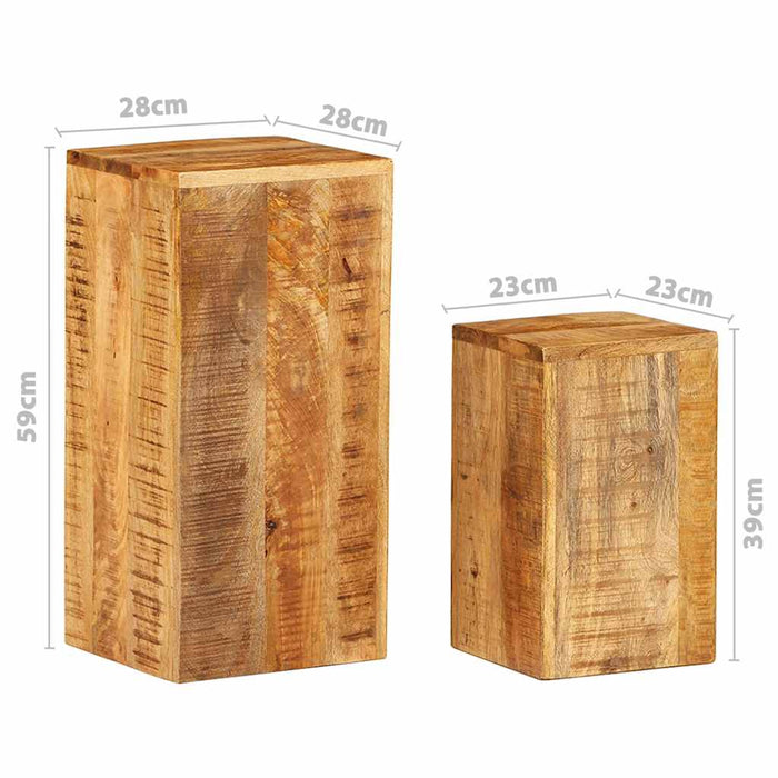 Supporti per Piante 2 pz in Legno Massello di Mango 320804