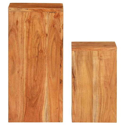 Set di 2 portavasi per fiori in legno massello di acacia marrone 02_0045300