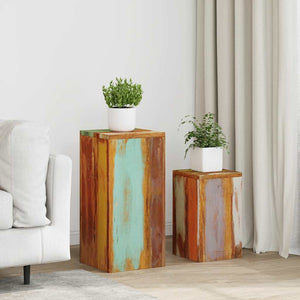 Supporti per Piante 2 pz in Legno Massello di Recupero 320806