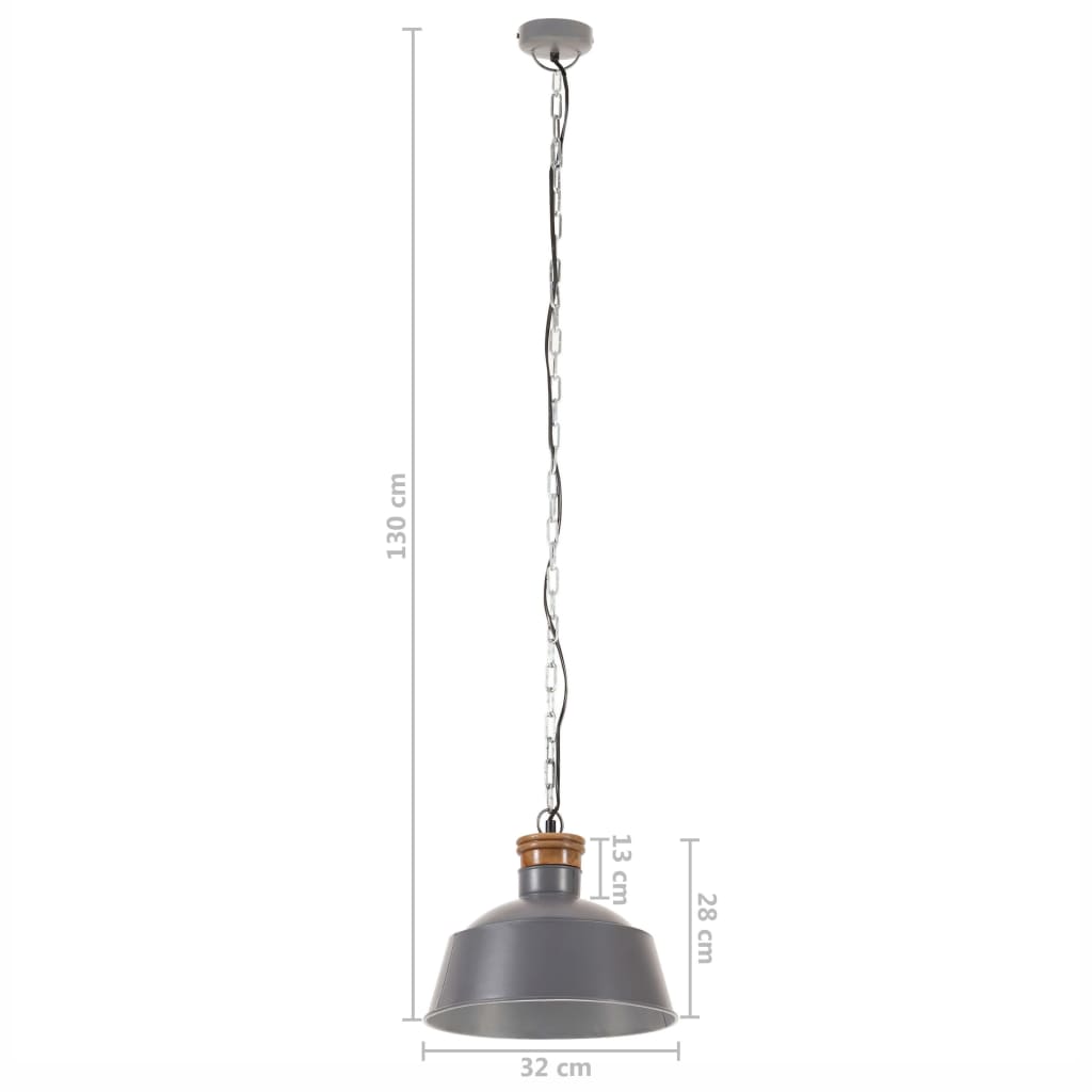 Lampada a Sospensione Industriale 32 cm Grigia E27 320840