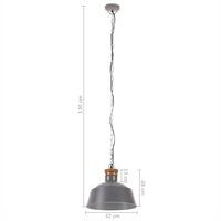 Lampada a Sospensione Industriale 32 cm Grigia E27 320840