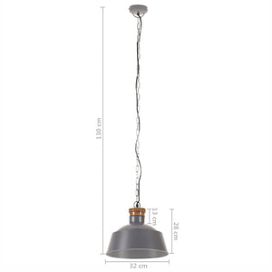 Lampada a Sospensione Industriale 32 cm Grigia E27 320840