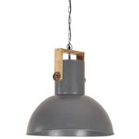 Lampada Soffitto Industriale 25 W Grigia Rotonda in Mango 52cm 320850