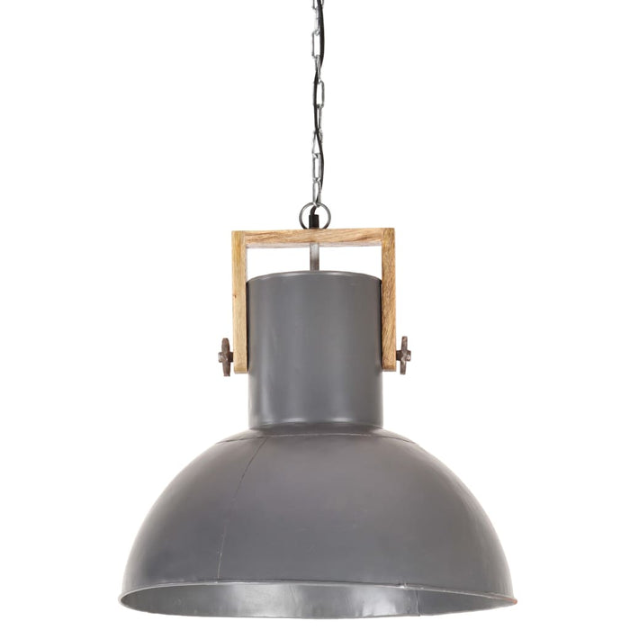 Lampada Soffitto Industriale 25 W Grigia Rotonda in Mango 52cm 320850