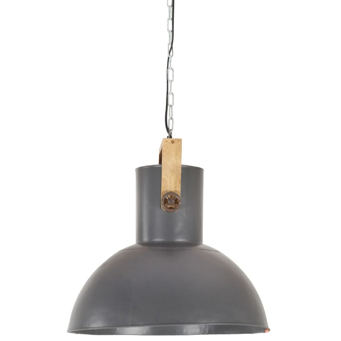 Lampada Soffitto Industriale 25 W Grigia Rotonda in Mango 52cm 320850