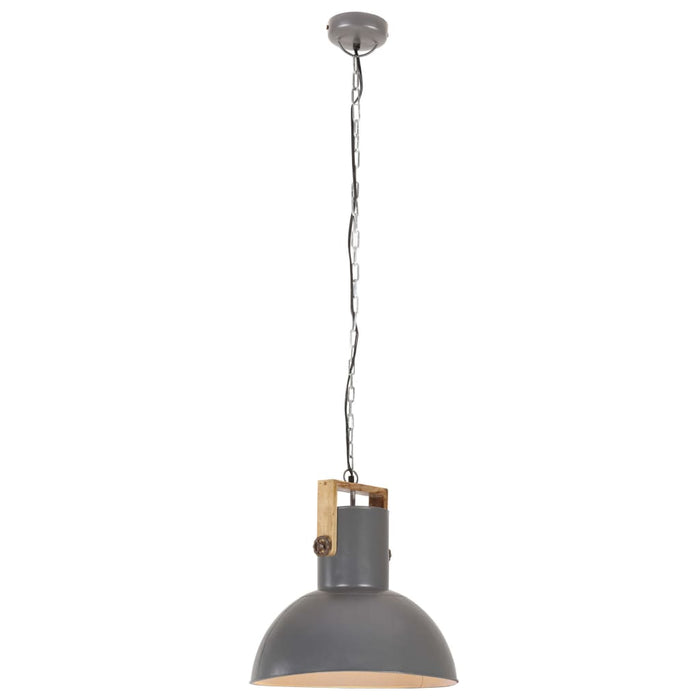 Lampada Soffitto Industriale 25 W Grigia Rotonda in Mango 52cm 320850