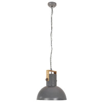 Lampada Soffitto Industriale 25 W Grigia Rotonda in Mango 52cm 320850