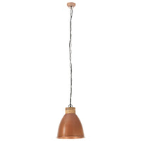 Lampadario Industriale Rame Ferro e Legno Massello 35 cm E27 320884