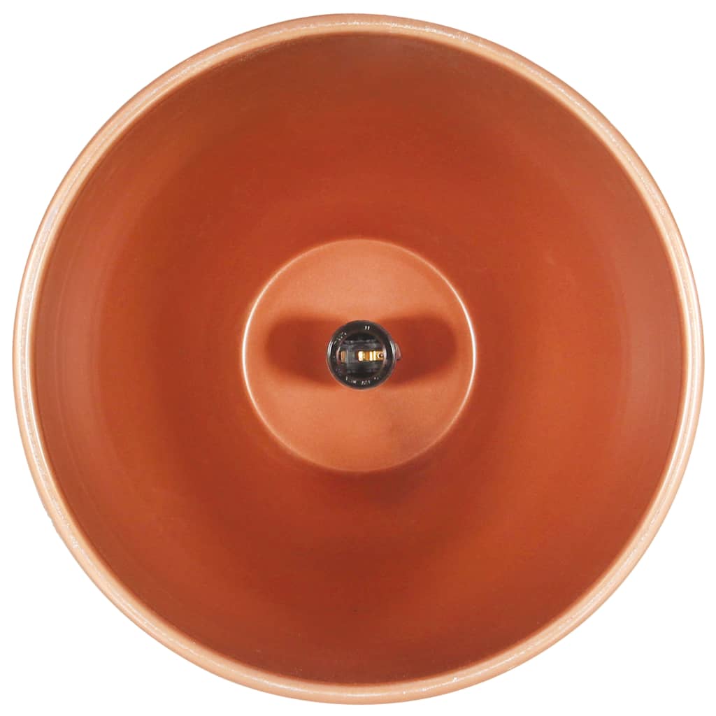 Lampadario Industriale Rame Ferro e Legno Massello 35 cm E27 320884