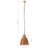 Lampadario Industriale Rame Ferro e Legno Massello 35 cm E27 320884