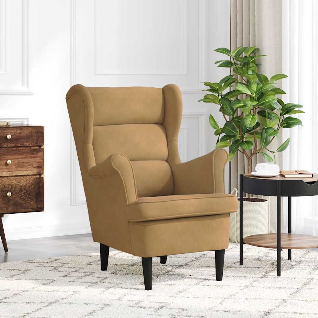 Poltrona Marrone Velluto 324067