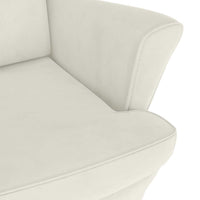 Poltrona Bianco Crema in Velluto 324068