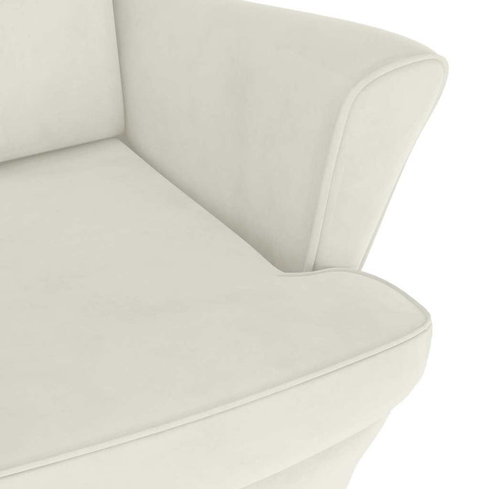 Poltrona Bianco Crema in Velluto 324068