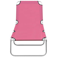 Sdraio sedia a sdraio lettino da giardino prendisole terrazza pieghevole mobili da esterno in acciaio e tessuto rosa 02_0012802
