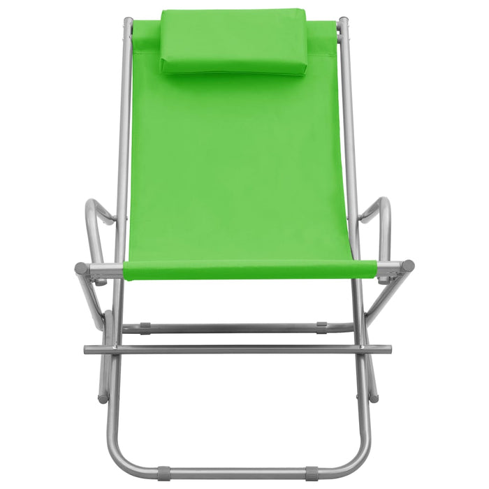 Set di due sedie a dondolo in acciaio verde 02_0011991