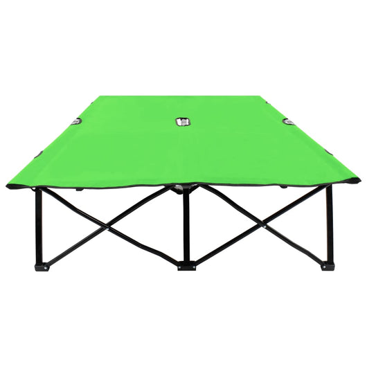 Lettino Prendisole Pieghevole per 2 Persone Verde in Acciaio 310351
