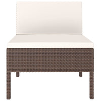 Sedie da Giardino 3 pz con Cuscini in Polyrattan Marroni cod mxl 23067