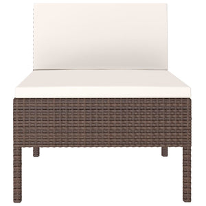 Sedie da Giardino 3 pz con Cuscini in Polyrattan Marroni cod mxl 23067