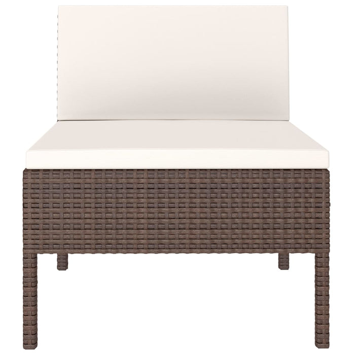 Sedie da Giardino 3 pz con Cuscini in Polyrattan Marroni cod mxl 23067