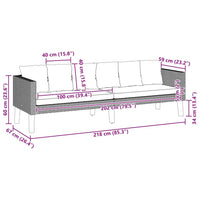 Divano da Giardino a 3 Posti con Cuscini in Polyrattan Nero 310214
