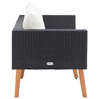 Divano da Giardino a 2 Posti con Cuscini in Polyrattan Nero 310216