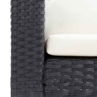 Divano da Giardino a 2 Posti con Cuscini in Polyrattan Nero 310216