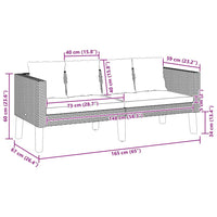 Divano da Giardino a 2 Posti con Cuscini in Polyrattan Nero 310216