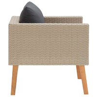 Divano da Giardino Singolo con Cuscini in Polyrattan Beige 310219
