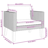 Divano da Giardino Singolo con Cuscini in Polyrattan Beige 310219