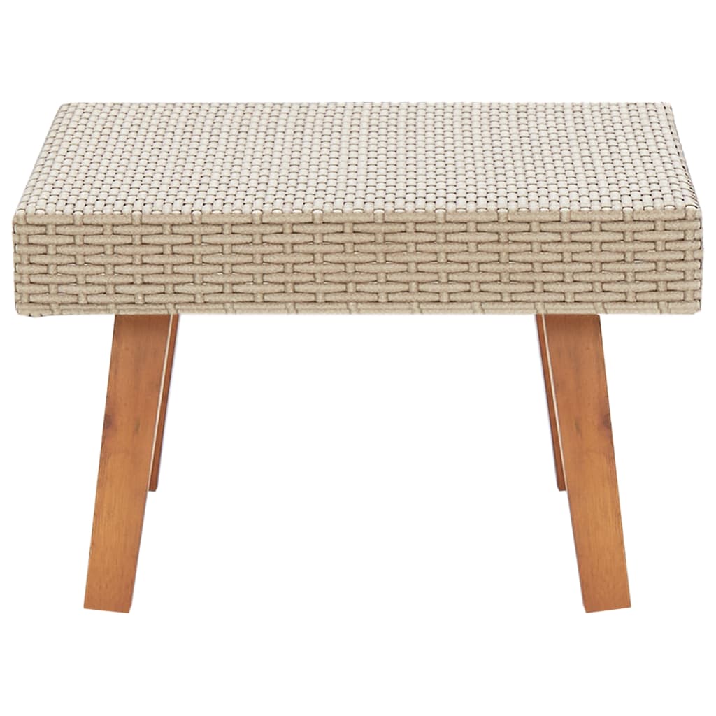 Tavolino da Giardino-Tavolo da Esterno-Tavolino da Patio in Polyrattan Beige