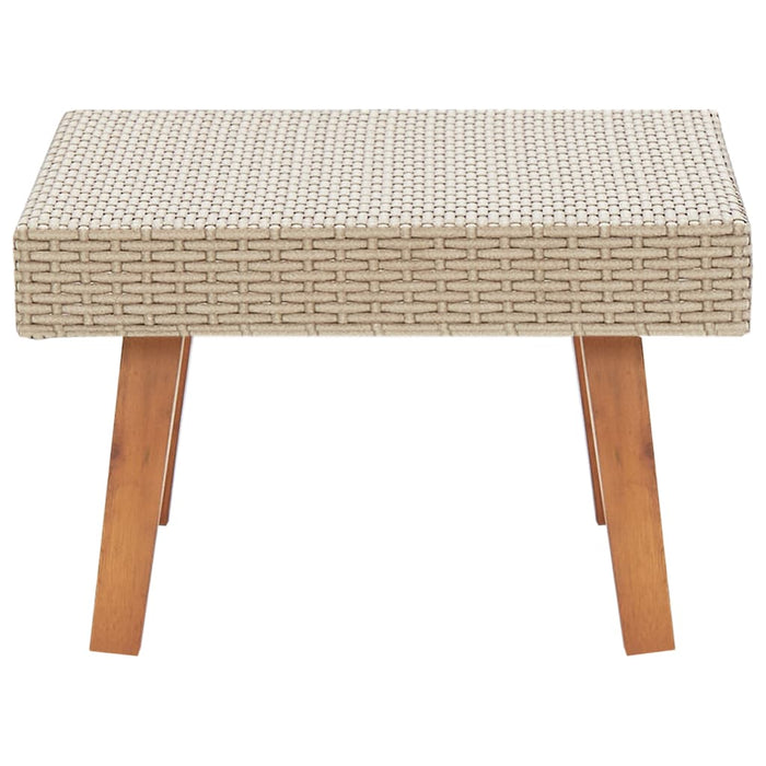 Tavolino da Giardino-Tavolo da Esterno-Tavolino da Patio in Polyrattan Beige