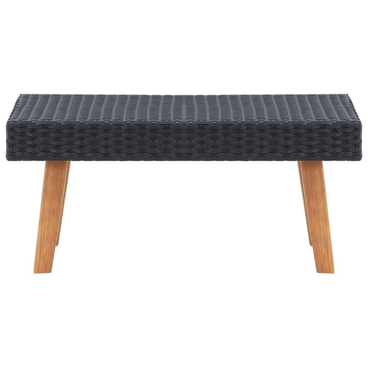 Tavolino da Giardino-Tavolo da esterno in Polyrattan Nero