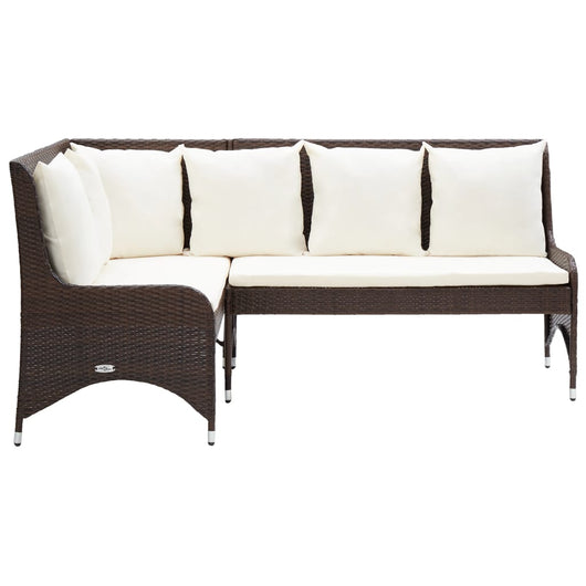 Divani Angolari da Giardino 2 pz in Polyrattan Marrone 310225