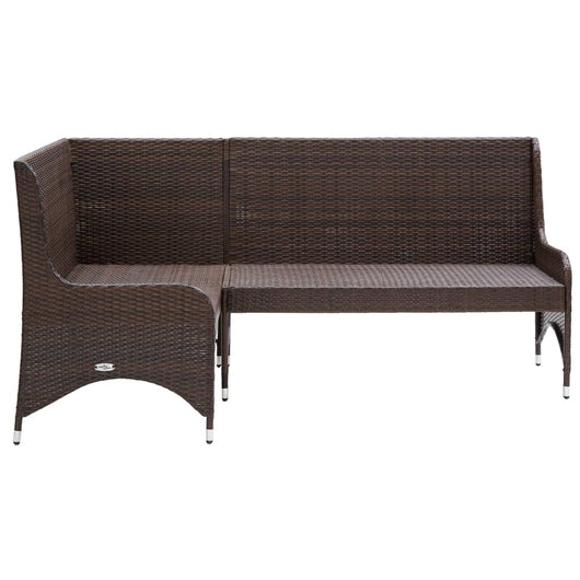 Divani Angolari da Giardino 2 pz in Polyrattan Marrone 310225